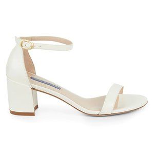 Stuart Weitzman Simple Leather Ankle-Strap Sandals